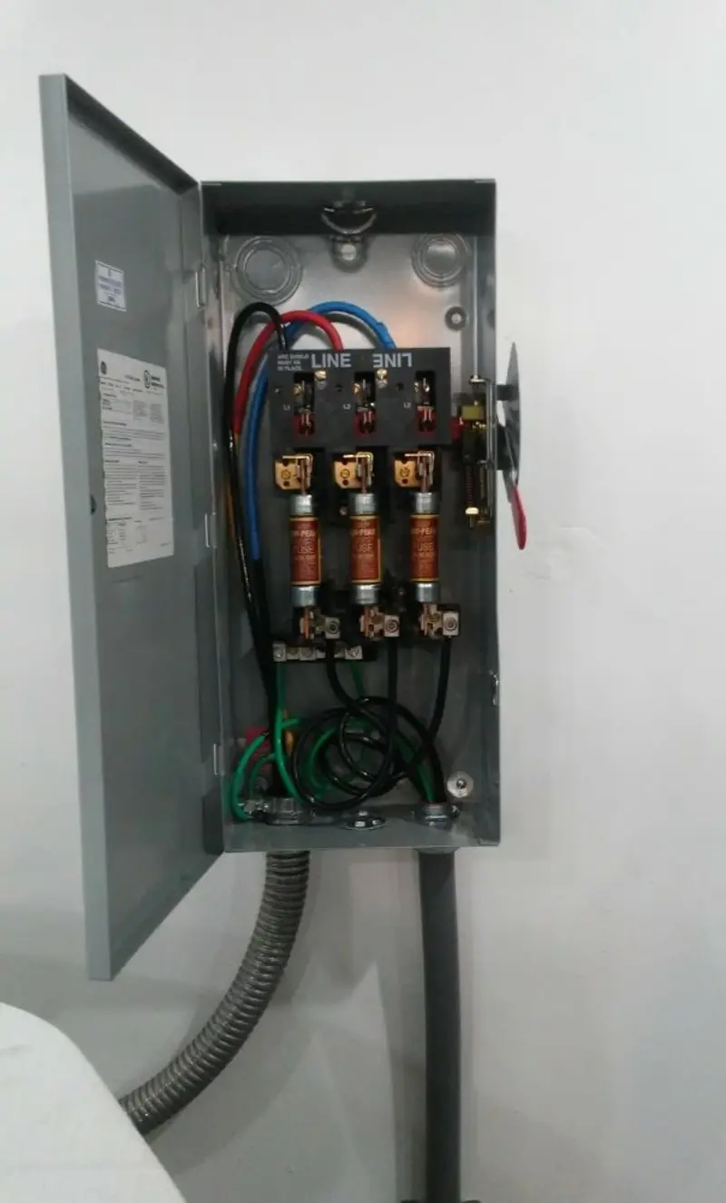 Three-phase disconnect switch installed for Electrical Wiring & Rewiring in Sugarland Run